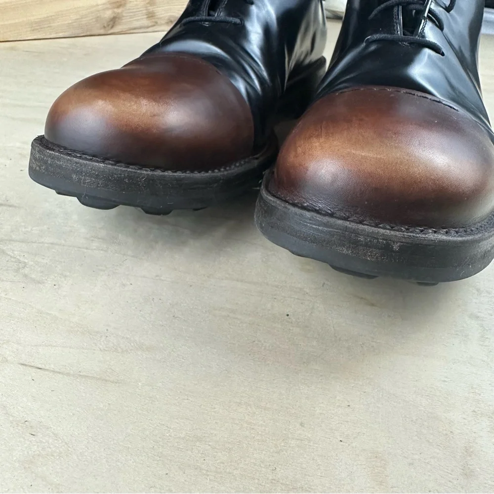 Prada black lace up shoe